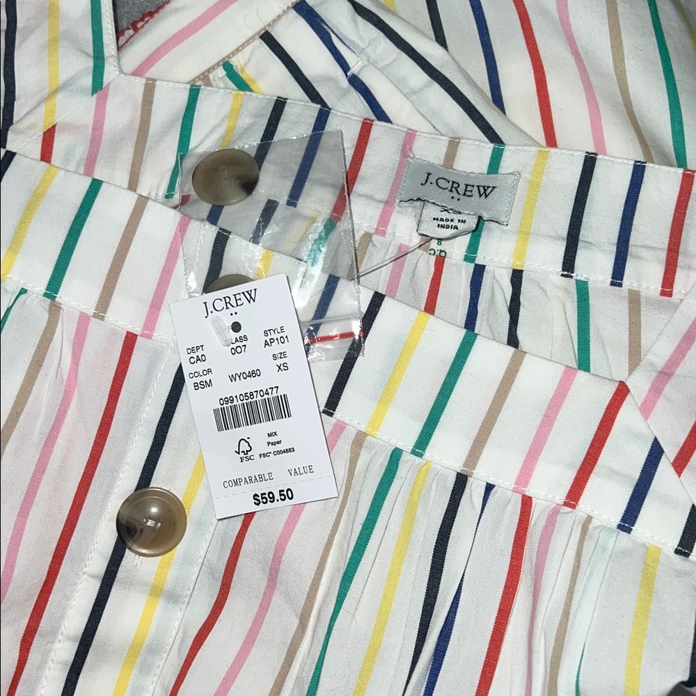J. Crew Button Poplin Skirt/Top Set - Picture 6 of 7